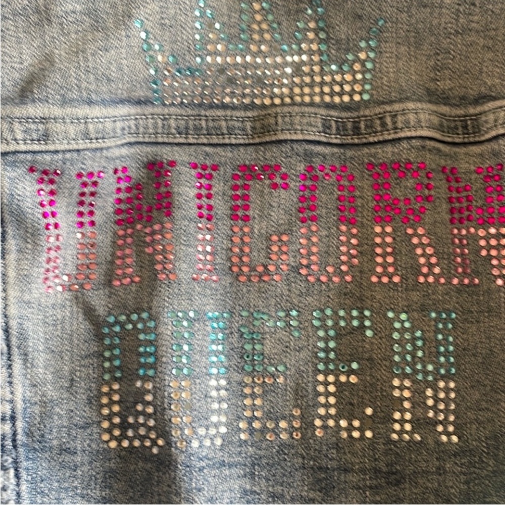 Justice Jean Jacket with Unicorn Queen Design